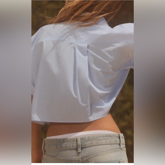 ZARA BUNDLE Pink Striped Shirt and ZARA Sky Blue Striped Shirt. - Picture 6 of 9